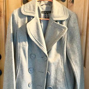 Women wool Pea coat Gray